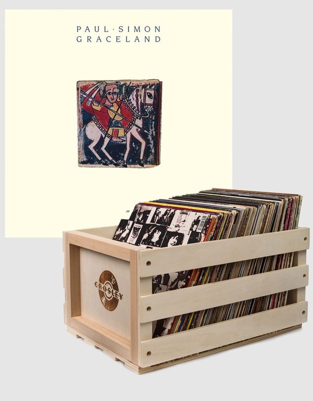 Sony Music - Crosley Record Storage Crate Paul Smon Graceland Vinyl Album Bundle