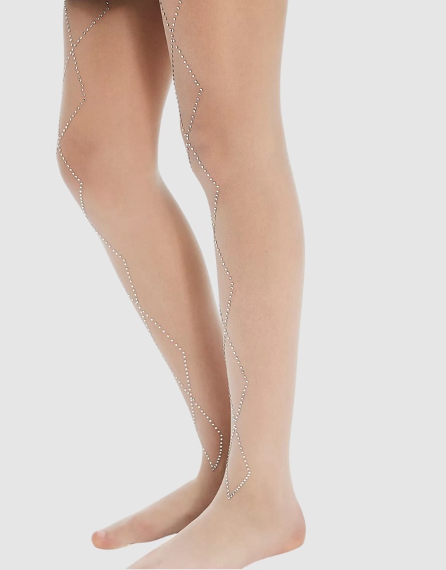 High Heel Jungle - Richie Diamond Crystal Tights - Nude