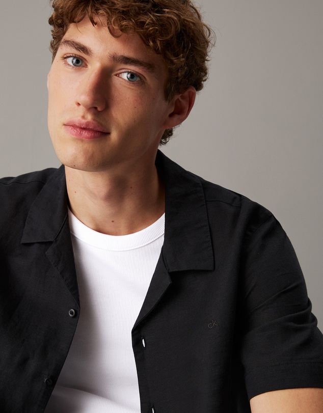 Calvin Klein - Linen Cotton Cuban Collar Shirt