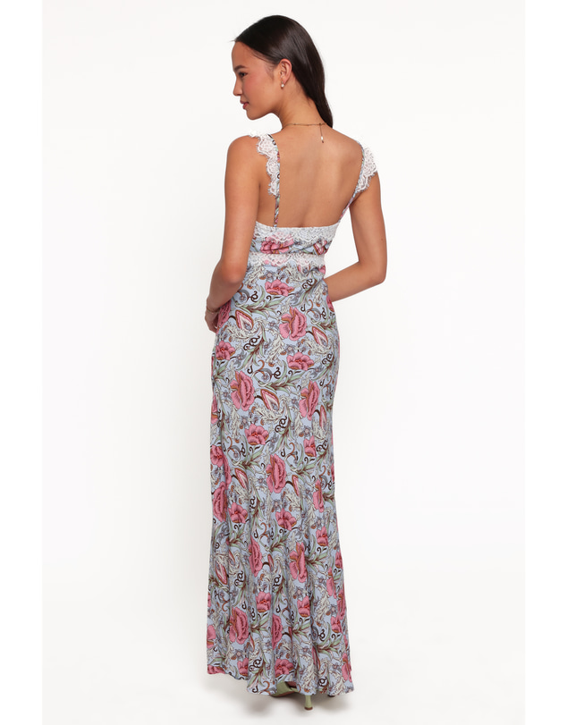 Petal & Pup - Akira Lace Trim Midi Dress - Blue Tapestry Floral