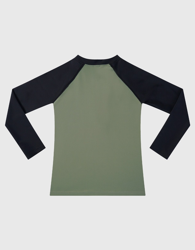 Aqua Blu Kids - Building Blocks Khaki Long Sleeve Rash Vest - Kids
