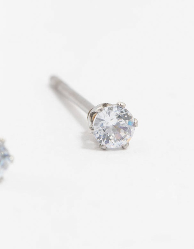 Lovisa - Waterproof Stainless Steel Cubic Zirconia Stud Earrings 3 MM