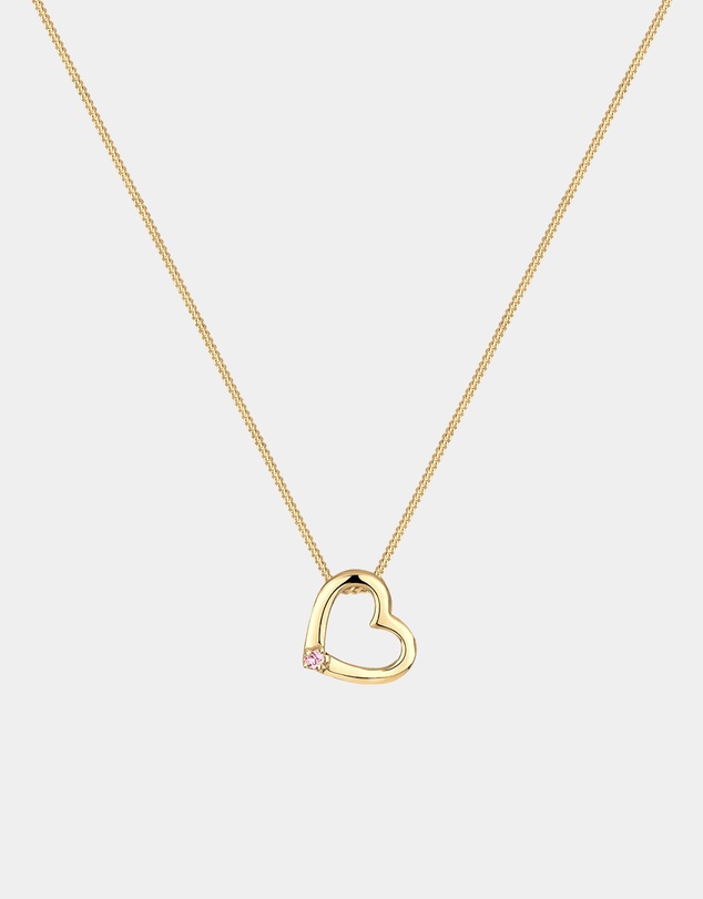 Elli Jewelry - Necklace Crystal Heart 925 Sterling Silver Gold-Plated