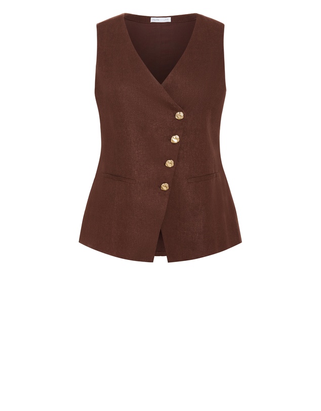 City Chic - Vivien Linen Vest