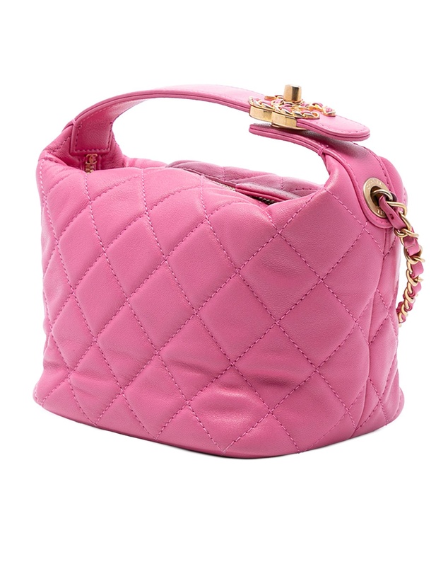 Pre-Loved by Azura Reborn - Pre-Loved Small Quilted Lambskin Perfect Meeting Hobo Bag