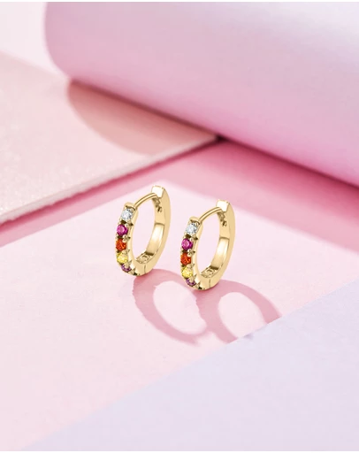 Mestige Kids - Vibrant Mini Hoops - 18K Gold Plated