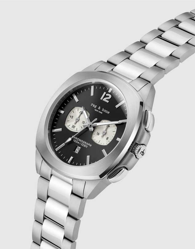 rag & bone - Rag & Bone Bleeker Silver-Tone Chronograph Watch
