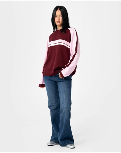 Rusty - White Lines Two Crew Neck Knit