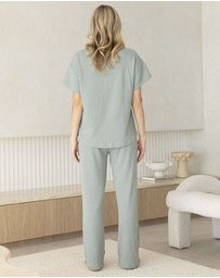 Angel Maternity - Ellen Maternity Cotton Blend Lounge Pants in Dusty Green
