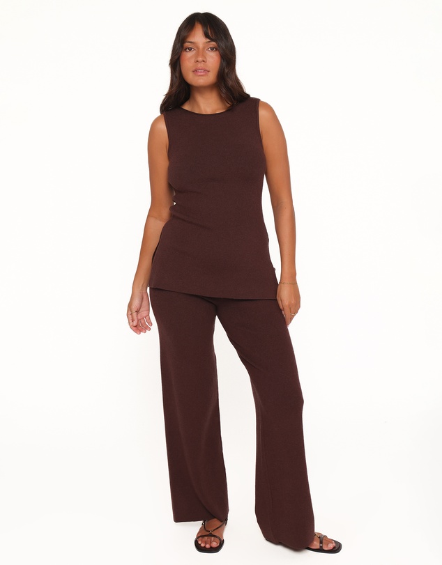 Petal & Pup - Beth Knitted Pant Set - Chocolate