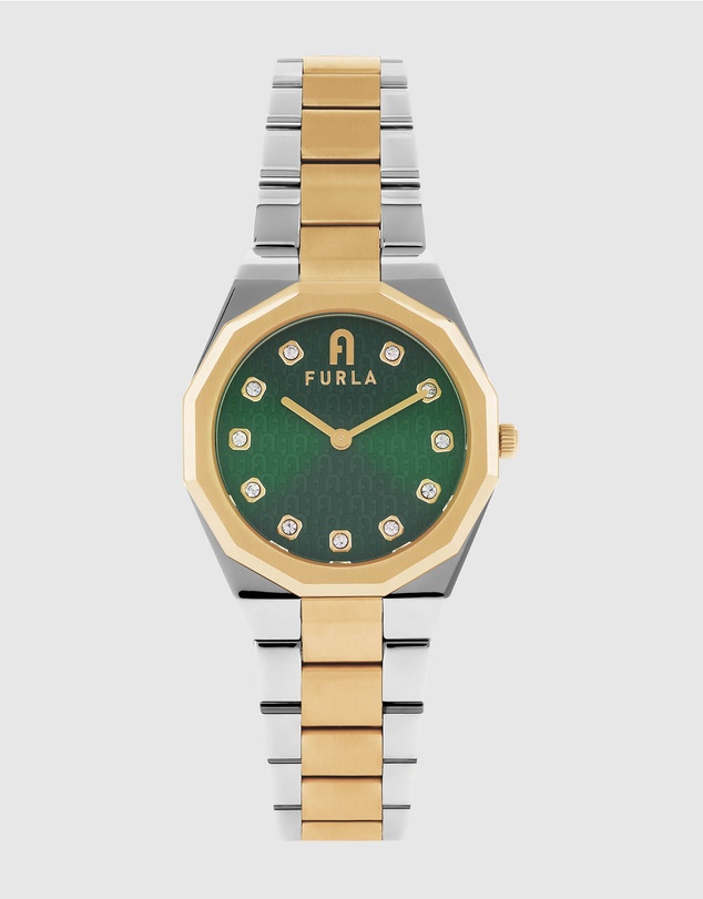 Furla - Heritage Furla 1927 35mm Green Dial with Gold Two Tone Strap