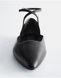 & Other Stories - Leather Cross-Strap Ballet Flats
