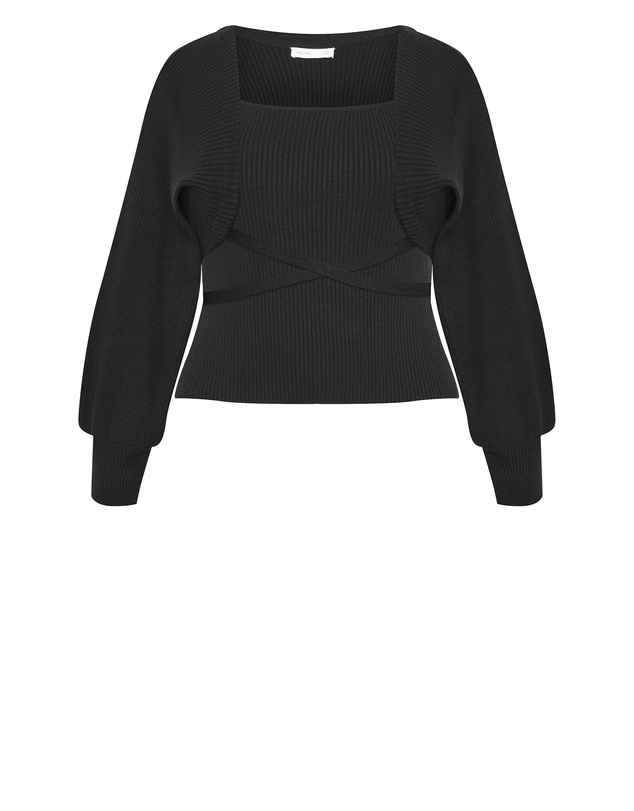 City Chic - Cassie 2 Piece Cardigan Jumper