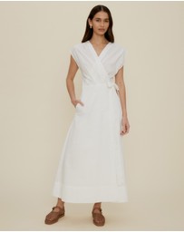 The Fated - Tuck Bodice Sleeveless Midi Dress