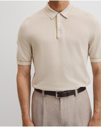Country Road - Australian Cotton Blend Silk Tipped Knit Polo