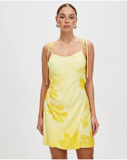 Third Form - Wild Flower Wrap Mini Slip Dress