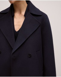 Trenery - Double Faced Wool Peacoat in Night Sky