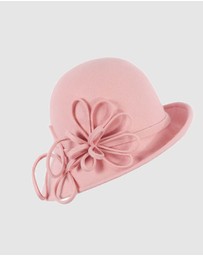Max Alexander - Winter Felt Pink Cloche Hat