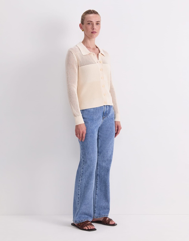 Sportscraft - Elka Pointelle Shirt Cardigan