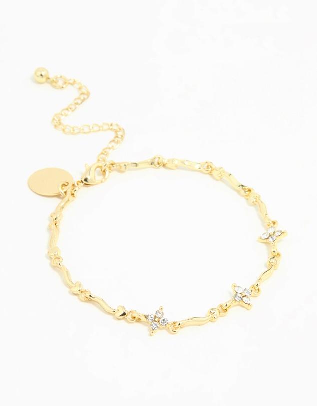 Lovisa - Gold Plated Winding Mini Flower Bracelet