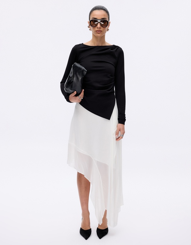 Minima Esenciales - Eliana Long Sleeve Draped T-Shirt