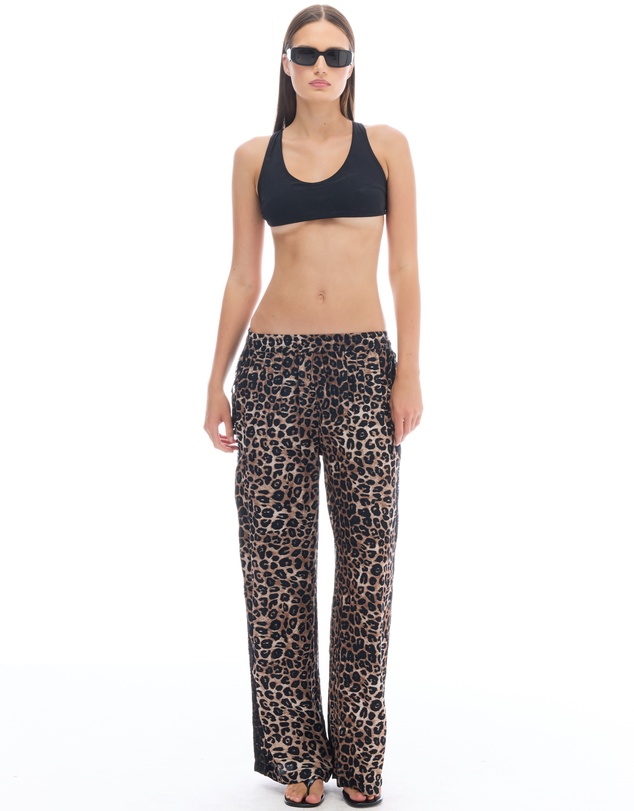 THE TALES - Animal Tuxedo Lace Wide Leg Pants