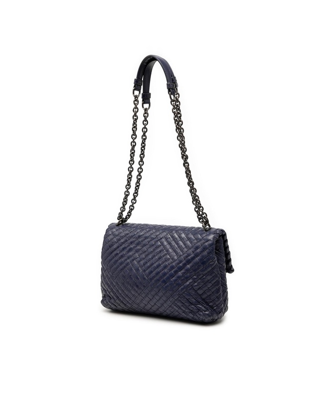 Pre-Loved by Azura Reborn - Pre-Loved Small Nappa Intrecciato Stitched Olimpia Shoulder Bag