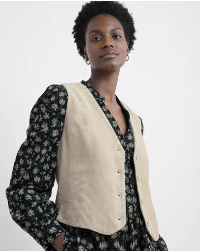 Seasalt - Pinpoint Fitted Corduroy Waistcoat