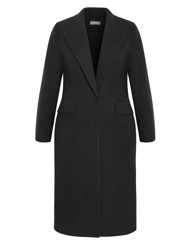 City Chic - Keira Longline Melton Coat