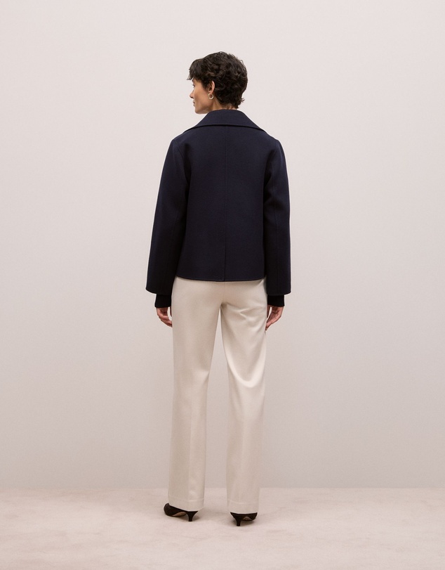 Trenery - Double Faced Wool Peacoat in Night Sky