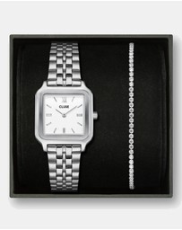 Cluse - Gracieuse Silver Link & Élevé Silver Tennis Bracelet Gift Set