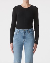 Nobody Denim - Panelled Long Sleeve Rib Top
