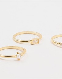 Lovisa - Gold Plated Pearl Cluster Rings 6-Pack
