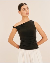 AERE - Cupro Off Shoulder Top