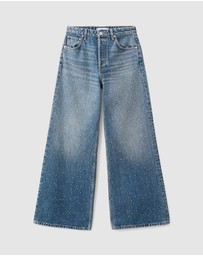 M.N.G - Wide-Leg Jeans With Rhinestones
