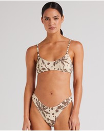 Poolside Paradiso - Zanzibar High Cut Cheeky Bikini Bottom - Marzipan