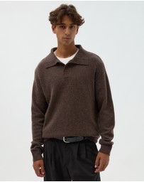 AERE - Wool Blend Oversized Collar Polo