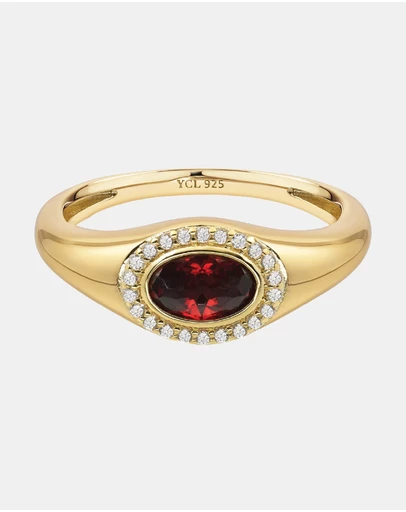 YCL  - January Birthstone Signet Ring