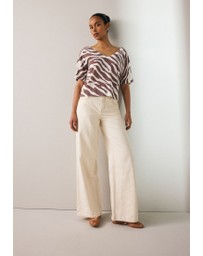 NEXT - V-Neck Gem Button Linen T-Shirt