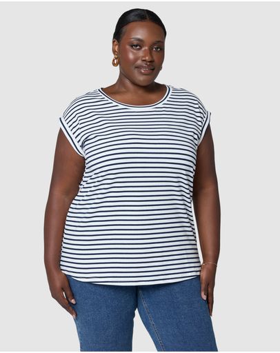 WHITE NAVY STRIPE