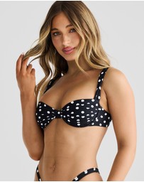 Vacay Swimwear - Rhodes Top Black Polka