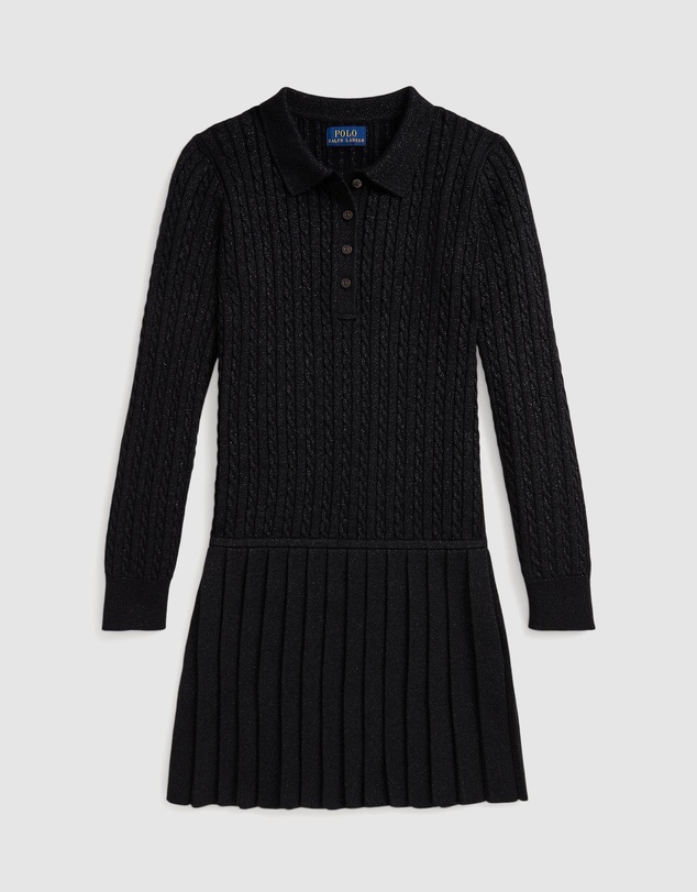 Polo Ralph Lauren - Metallic Mini-Cable Polo Sweater Dress - ICONIC EXCLUSIVE - Teens