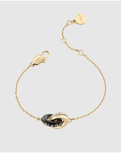 Furla - Furla 1927 Colour Edition Gold-Tone Black Enamel Bracelet