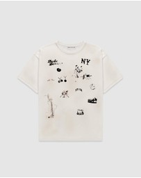 Duke + Dexter - NY Sketch Vintage White T-Shirt