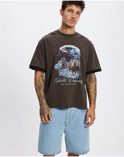 Thrills - Superior Power Box Fit Oversize Cropped Ringer Tee
