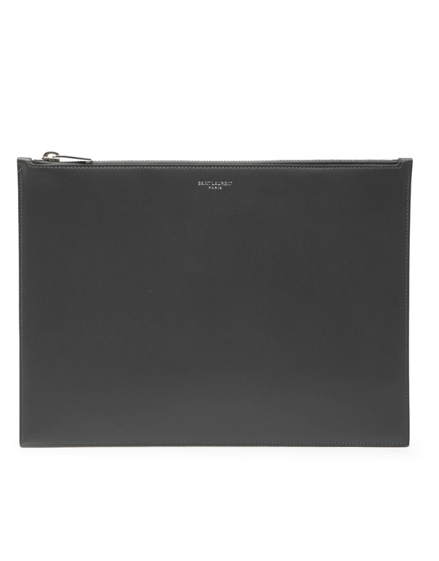 Saint Laurent - Pre-Loved Leather Zip Clutch