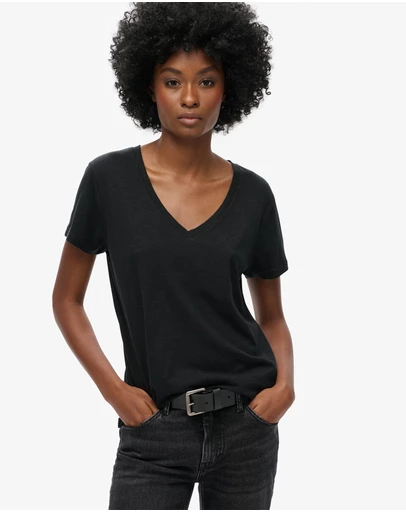 Superdry - Studios Slub Embroidered Vee Tee