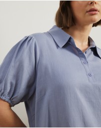 Atmos&Here Curvy - Lola Linen Blend Shirt Dress