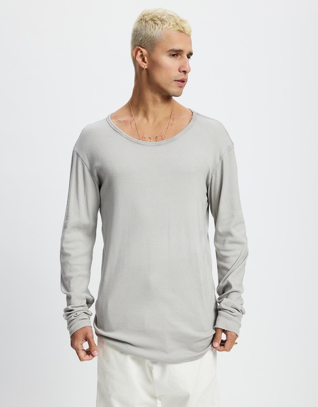 Surrounded By Ghosts - The Gypsum Slim Rib Knit Long Sleeve T-Shirt