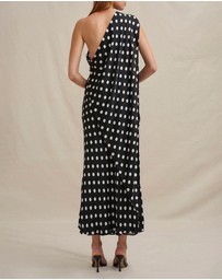BY JOHNNY. - Dove Drape Polka Ankle Dress
